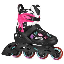 NILS EXTREME VIBE Inliner Inline Skates mit Patch rosa verstellbar Kinder 33-36