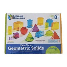 Learning Resources View-Thru Geometric Solids 14 Pieces Math Homeschool Geometry