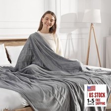 Electric Blanket Heated Blanket Full Size with 5 Heat 72" x 84" Full Gray