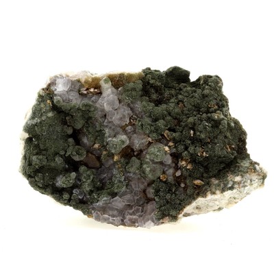 Mineralien und Edelsteine. Anatas, Calcit, Chlorit. 663,5 ct. Massiv von