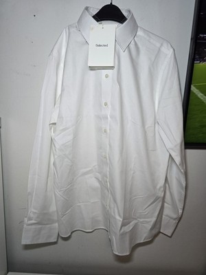 Selected Long Sleeve Relaxed White Shirt Size 38