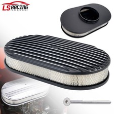 15 Oval Full Finned Air Cleaner Washable For Sbc Bbc Chevy Ford 5-18 Carb Neck