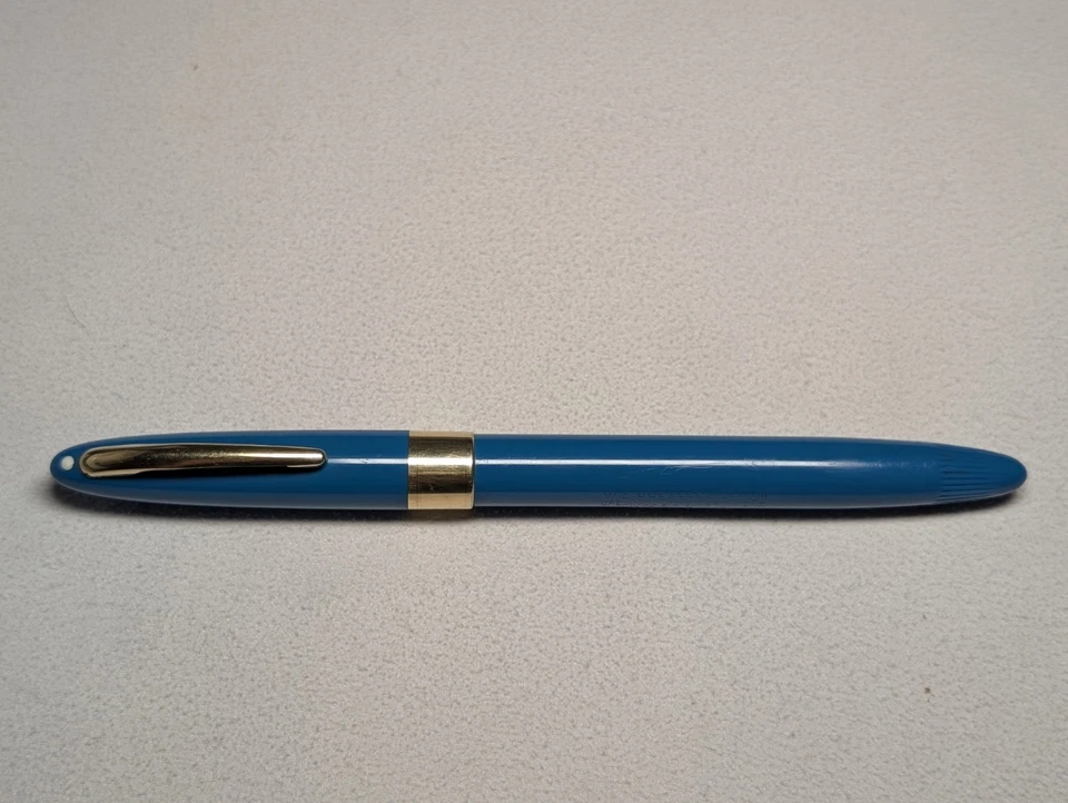 Sheaffer Snorkel - Fountain Pen - 14K Architect Nib - Aqua & Gold -  1960  - Image 2 of 4