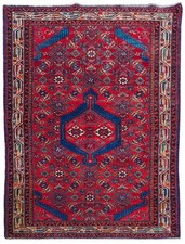 Amazing Hand Knotted Vintage Tribal Hamidoun Wool Area Rug 7 x 4 Ft