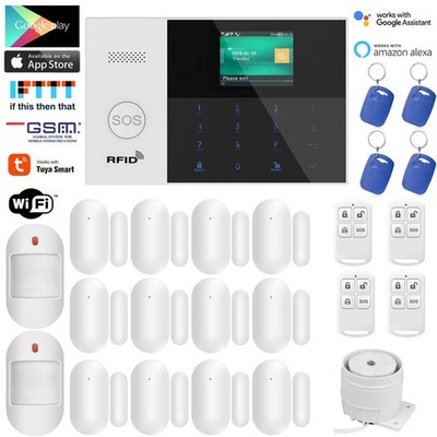 WiFi Cloud APP GSM Tuya Wireless IR Home House Security Alarm Burglar System