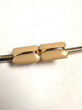 Vintage Gold Tone Snake Chain Skinny Belt  Enamel Buckle Stretch Cinch