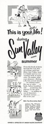 1955 Sun Valley Idaho: This Is Your Fun Life Vintage Print Ad