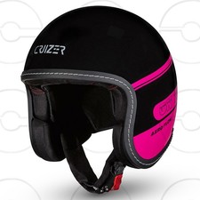 CRUIZER JET Motorrad-Roller-Custom-Helm, glänzend schwarz, fuchsia
