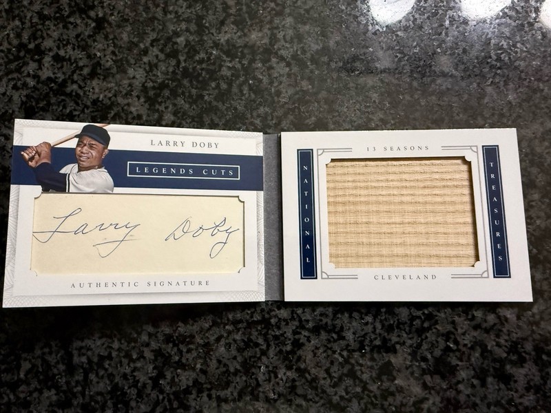 Larry Doby 2016 Panini National Treasures Legends Cuts Auto Book #/5 Jumbo Bat