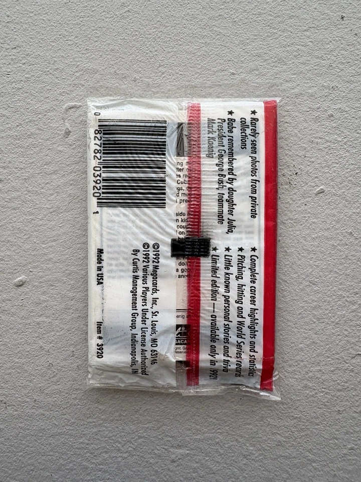 1992 Megacards | (1) 1992 The Babe Ruth Collection Trading Card Pack - Image 2 of 3