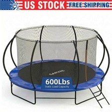 600LBS 10FT Trampoline Outdoor Capacity W/ Enclosure Ladder for Kids and Adults