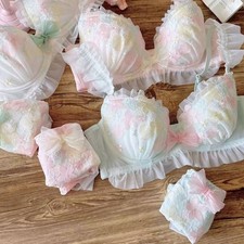 34C 34D 34E 34F 36B 36C 36D 38C 38D set reggiseno a fiori mutandine biancheria intima con volant Regno Unito