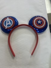 Disney Parks Captain America Super Soldier Marvel Mouse Ears Headband 2021