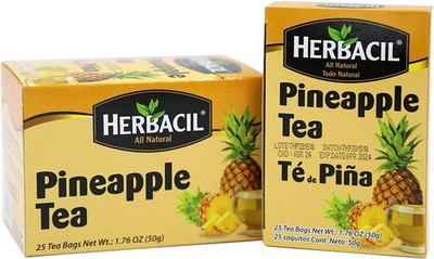 Herbacil Pineapple Tea, Herbal Tea with Dehydrated 25 Count (Pack of 2) 