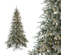 Weihnachtsbaum KüNstlicher Tannenbaum Frost+Led-Beleuchtung Fichte 180Cm