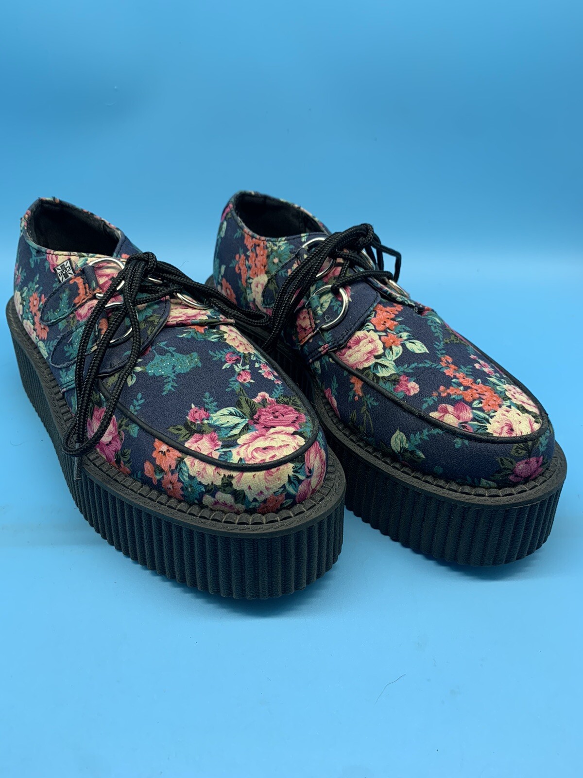 TUK Pastel Floral Creepers, US Women Size 5 Men’s… - image 1