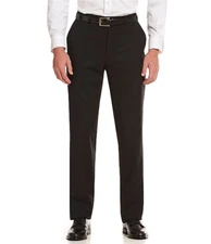 Hart Schaffner Marx Mens New $95 UNHEMMED Expander Suit Dress Pants 44R 44 Black