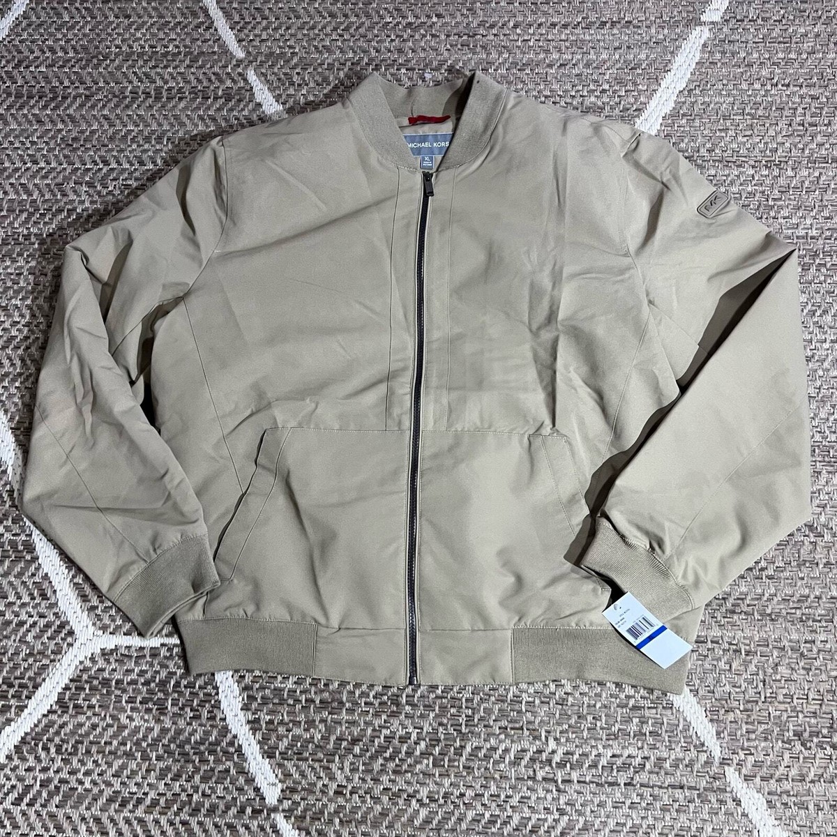Michael Kors Tan/Khaki Mens Bomber Jacket Size XL | eBay Michael Kors Tan/Khaki Mens Bomber Jacket Size XL | eBay