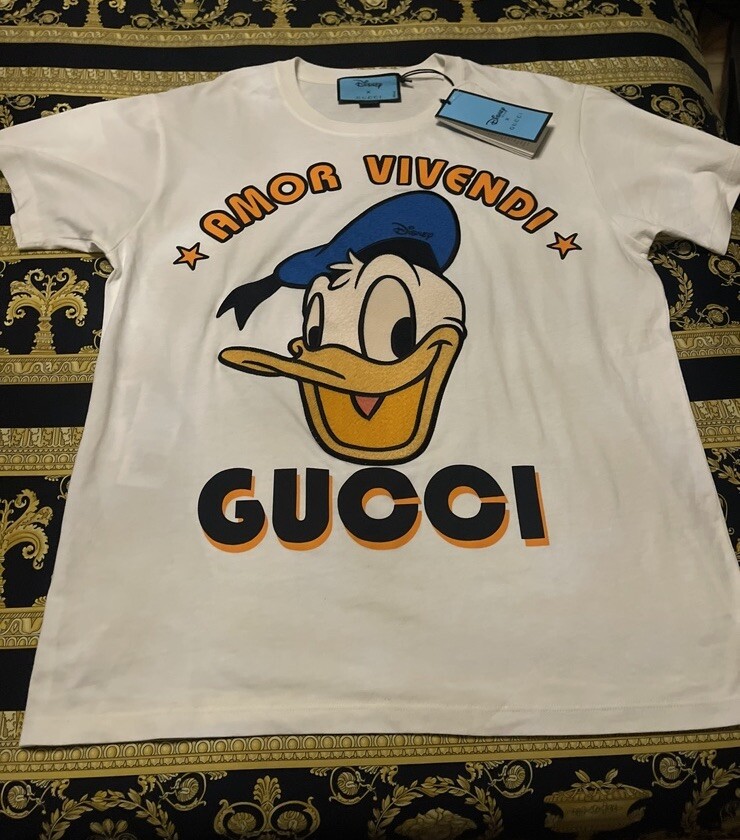 Playera Gucci Pato Donald Gucci X Disney Donald Duck Mens Black