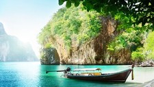 Landscape beach nature boat Custom Gaming Mat Desk