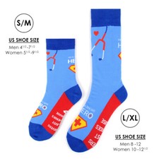 Health Care Heroes Superheroes Socks Ultra Premium Men Women Size S/M L/XL Blue
