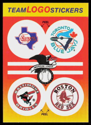 1991 Fleer AL: Rangers Blue Jays Orioles Red Sox Logo Stickers