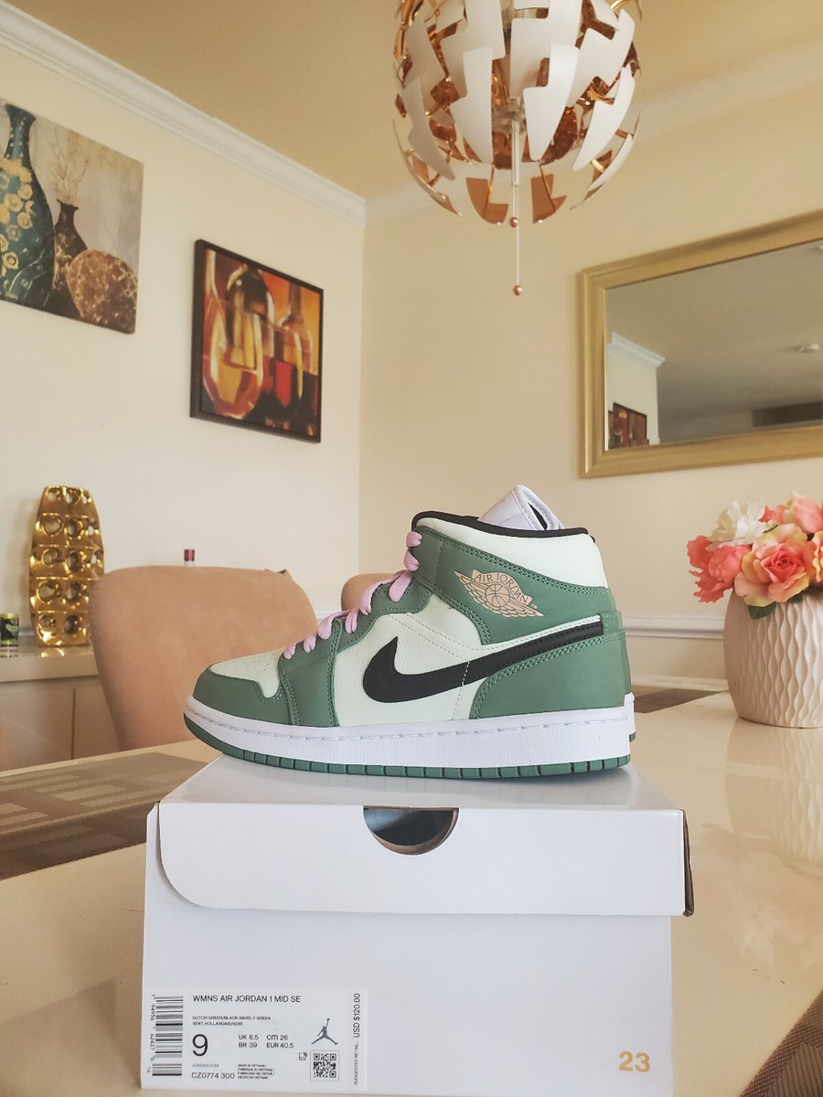 Women Nike Air Jordan 1 Mid Dutch Green AKA High Low CZ0774-300 sz