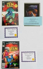 Zen Intergalactic Ninja #0 1 2 Gold var (Entity, 1993) Steven Stern signed w COA