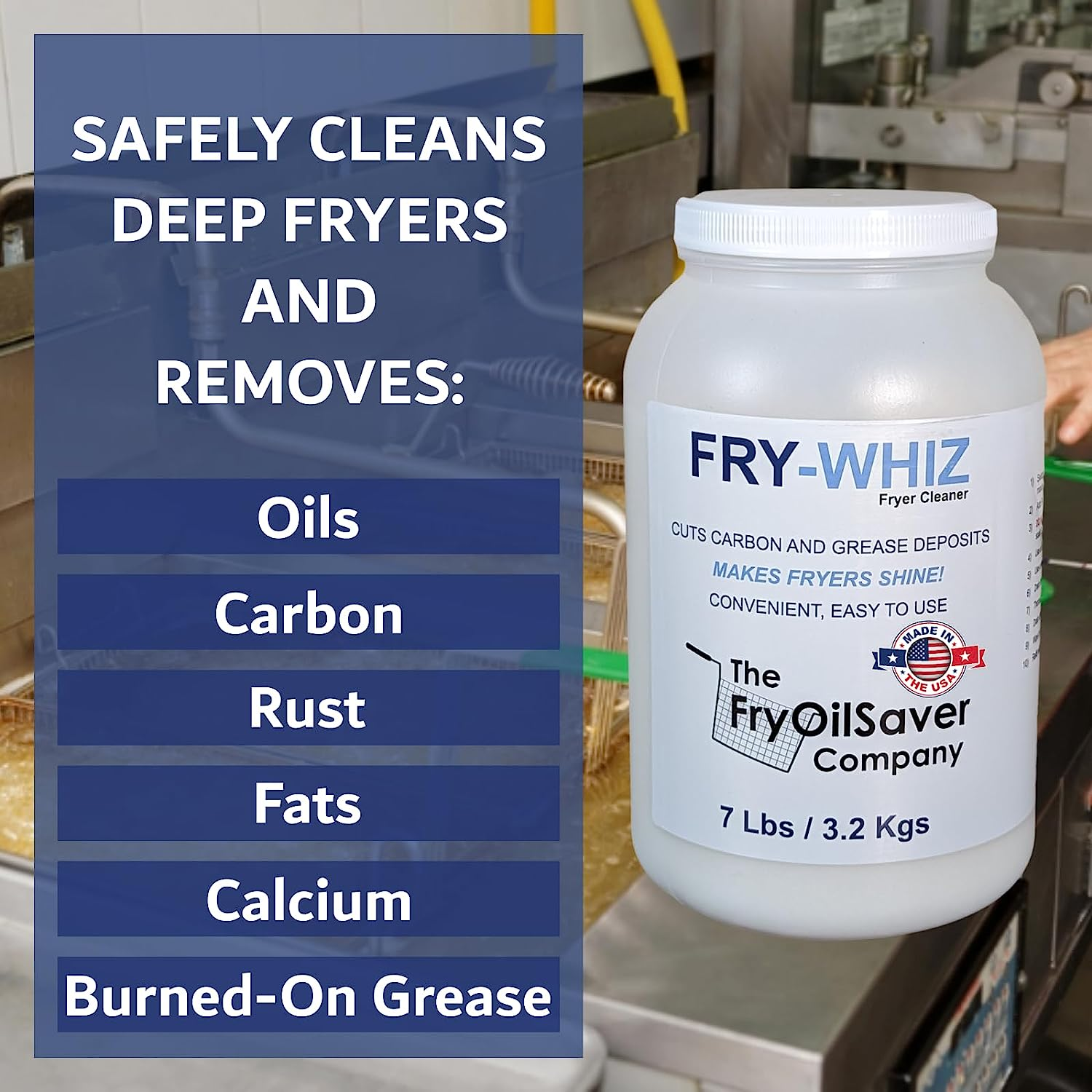 FryWhiz Deep Fryer Cleaner, NonFoaming Fryer Cleaning Powder, Magic
