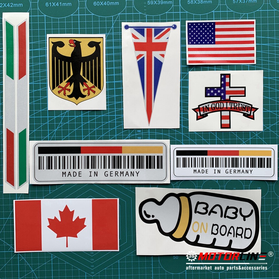 2 Pack Reflective Mexico Flag Decal Stickers - 4" X 2.8", Vinyl For Cars, Windows, Laptops