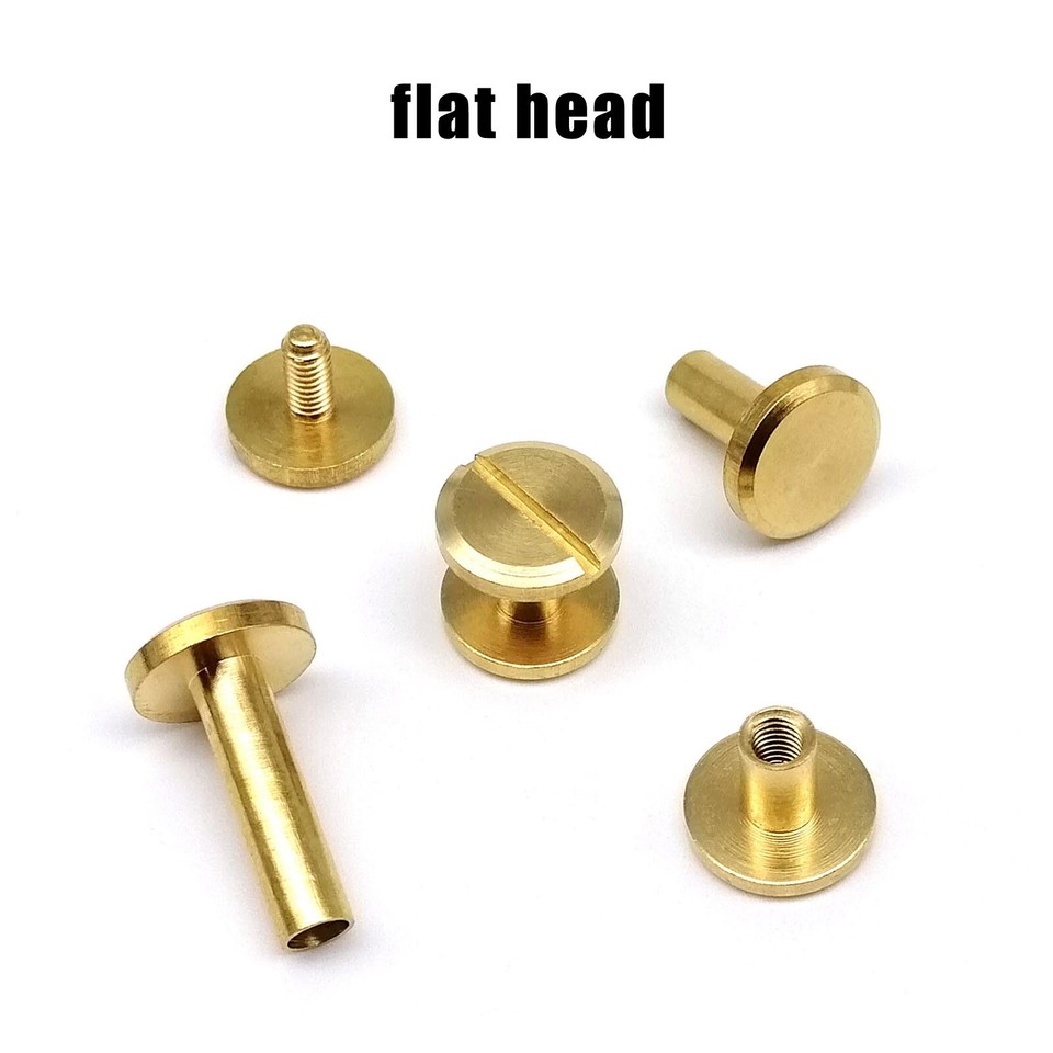 Uxcell 50set Chicago Screw M5 X 15mm 17mm Length Metal Phillips Nail Rivet Stud Screw Bolts Rivets Binding Post Screw Diy Leather Belt Bag Craft Book