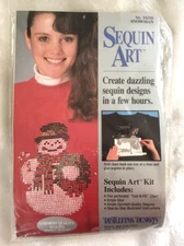 Vintage Snowman Garment Distlefink Designs Sequin Art NEW NIP 33209 Christmas