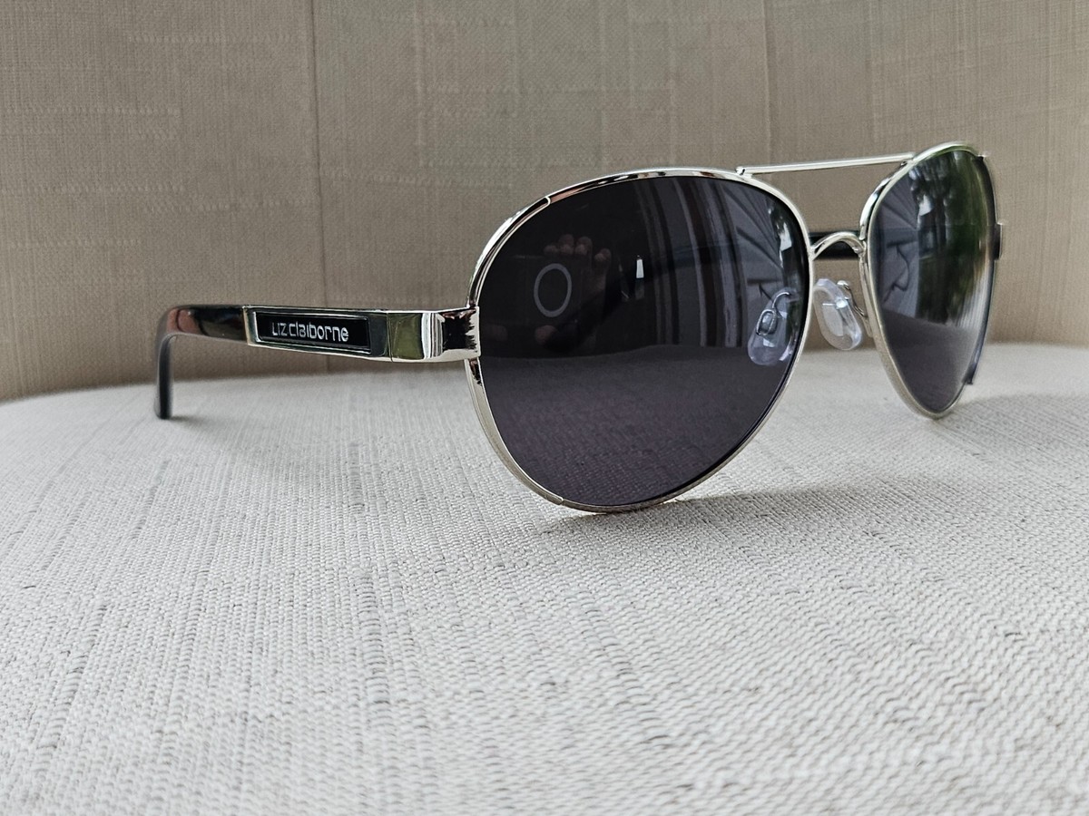 Liz Claiborne Sunglasses Silver Tone Metal Frame Unisex Eye Wear