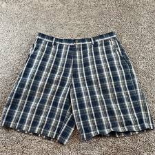 Columbia Shorts Adult 38 Blue Plaid Chino Outdoors Hiking Hiker Casual Mens
