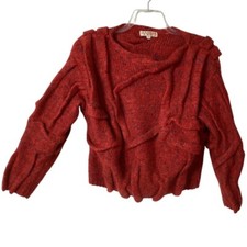 Vintage 80s Gil Aimbez Pour/For Static Red Textured Knit Sweater - Size Small