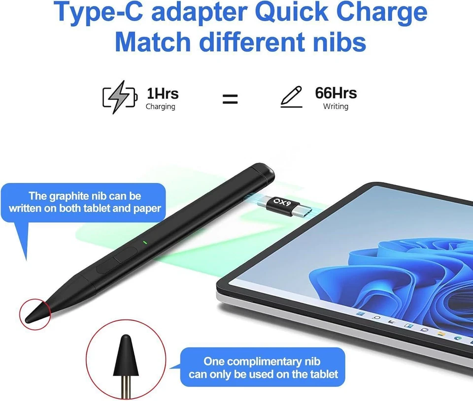 Slim Pen 2 para Microsoft Surface con presión 4096, borrador y clic derecho. Foto 3 de 4