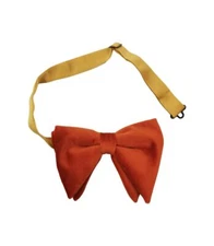 Velvet Bow Ties - Orange Oversized Bow Ties for Men Adjustable Pre Tied Bow Tie