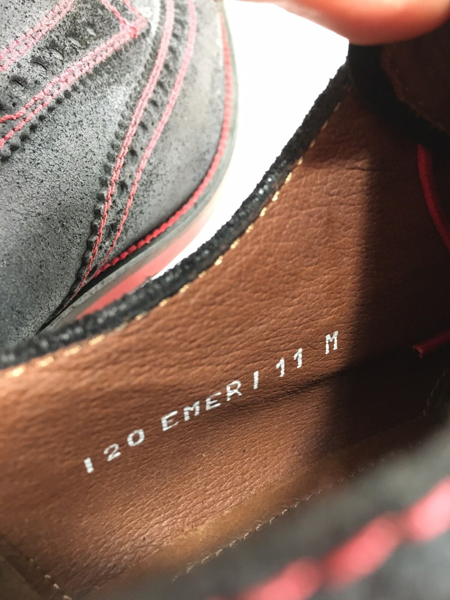 DONALD J PLINER EMERI BLACK RED WINGTIP LEATHER OXFORD DRESS  display picture 1