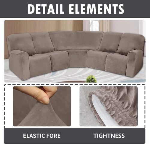 Anbausofabezug 5-Sitzer Ecksofa Couch Schonbezug Stretch Möbelbezug - Bild 71 von 134