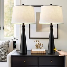 Oneach 25.75" Table Lamps Set of 2 for Living Room Bedroom, Bedside Lamp 3-Wa...