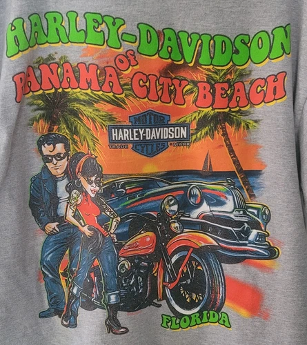 Harley Davidson Panama City Beach Florida Men T-Shirt Size L