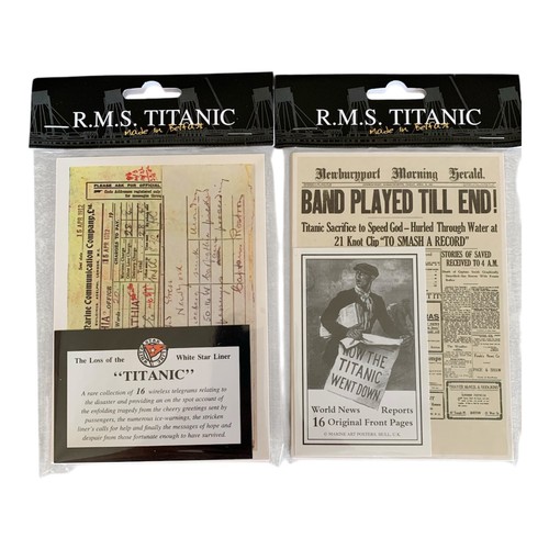 x32 Titanic Postkarten Sepia World News Wireless Telegram Reproduktion Sammler