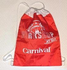 Build-A-Bear Workshop At Sea Carnival Red White Cinch Bag 17.5"x 13" Draw Tote