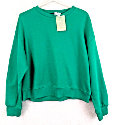 New DIVIDED by H&M sz S Sweatshirt green thin lightweight 1610