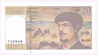 Billet 20 Francs DEBUSSY. Type 1980 modifié. Numéro 729948. Date 1997. NEUF. - Photo 1/2