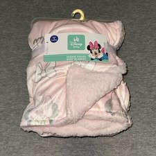 NEW Disney Baby Minnie Mouse Baby Blanket Fleece Lined 30x40 Soft and Cuddly