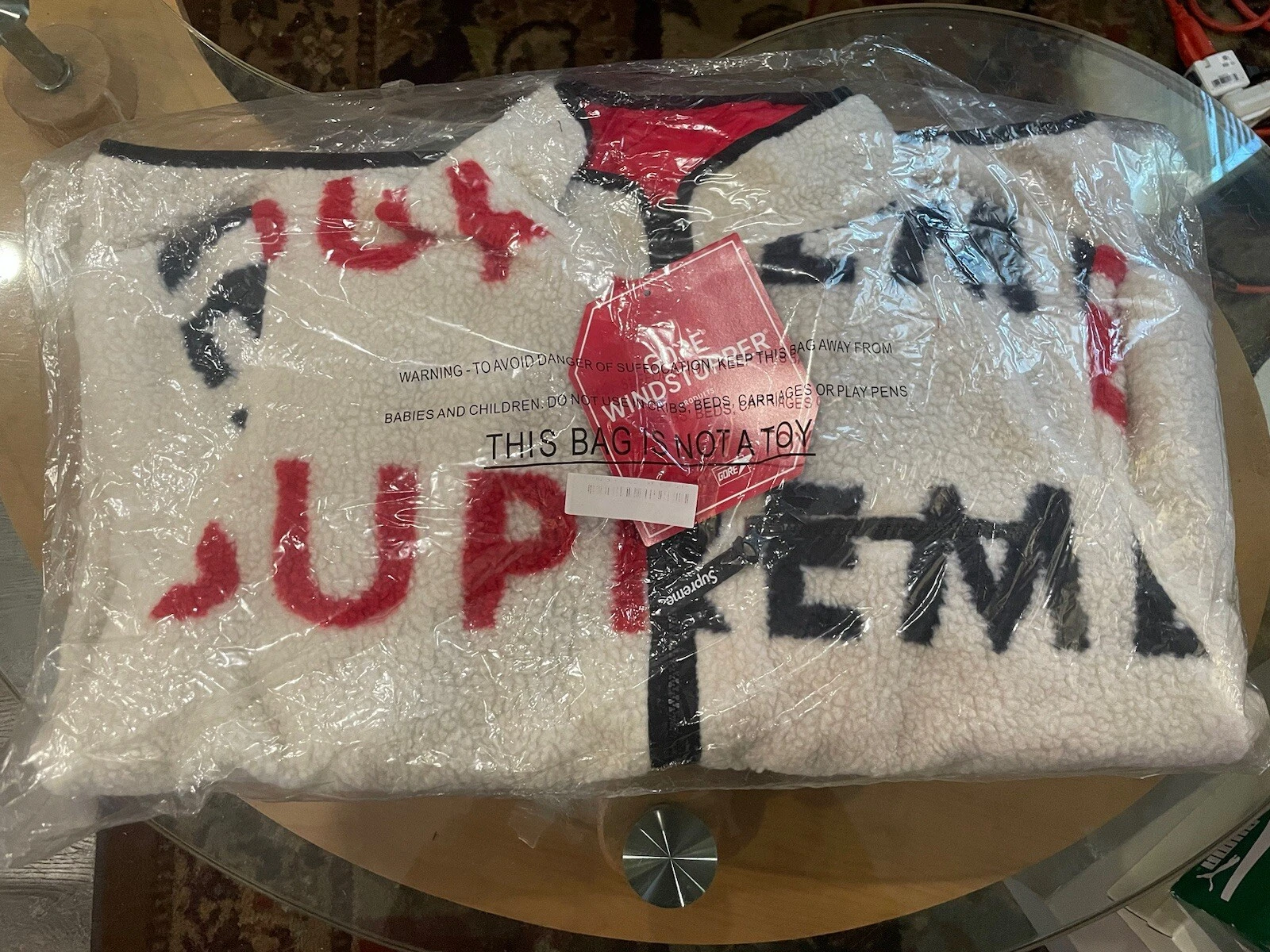 Veste coupe vent polaire logo réversible Supreme FW18 taille L