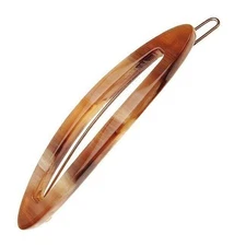 France Luxe Sliver Cutout Barrette Tige Boule Clasp French Clip Caramel Horn