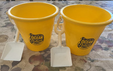 Vintage OCEAN POTION Sun Care Beach Pails with Shovels Collectable LOT of 2 RARE