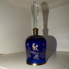 Bohemia Glass Bell - blue with gold birds and flowers — photo 2